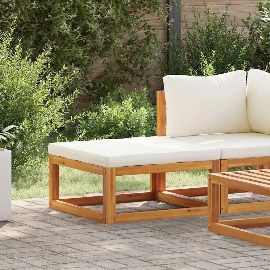 Outdoor Footrest with Cushion for Garden Use Solid Wood Size