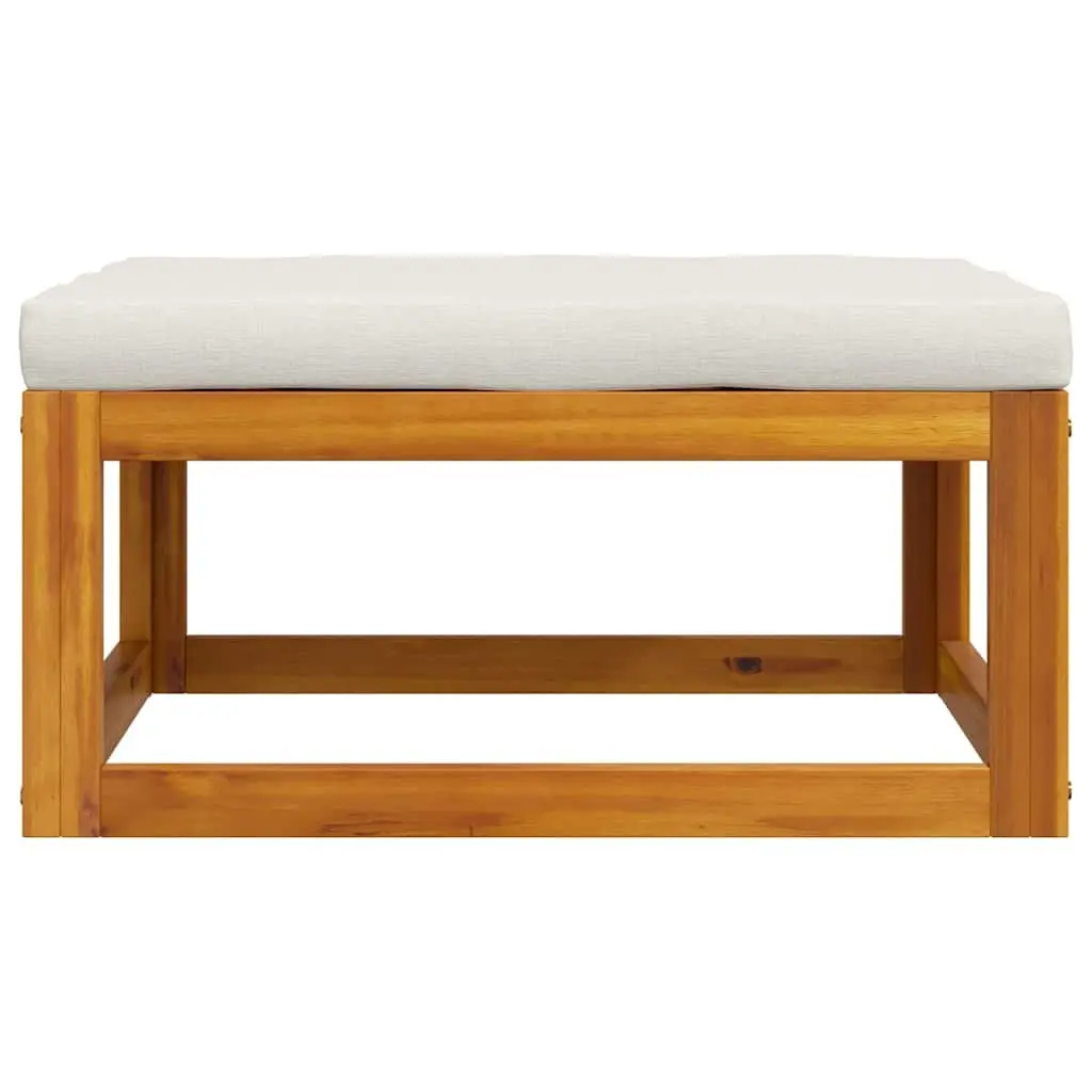 Outdoor Footrest with Cushion for Garden Use Solid Wood Size