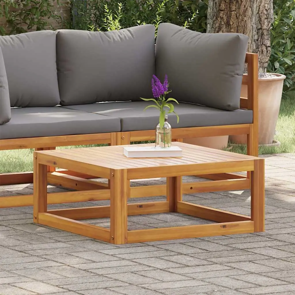 Outdoor Coffee Table for Patio Garden 68x68x29 cm Brown Wooden Slatted