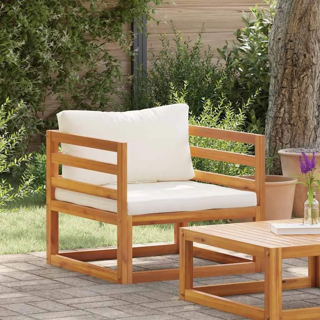 Garden Chair for Patio Deck Balcony with Cream Cushion