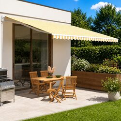 5x3.5m Outdoor Awning Replacement Fabric in Yellow and White