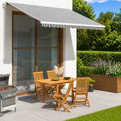 Awning Replacement Fabric Anthracite White 3.5x2.5m Patio Garden Sunshade Top