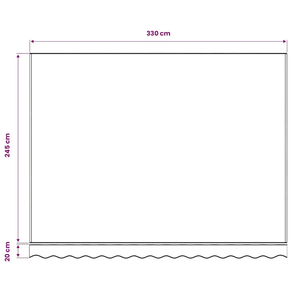 Awning Replacement Fabric Anthracite White 3.5x2.5m Patio Garden Sunshade Top