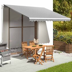 4x3m Anthracite & White Awning Replacement Fabric
