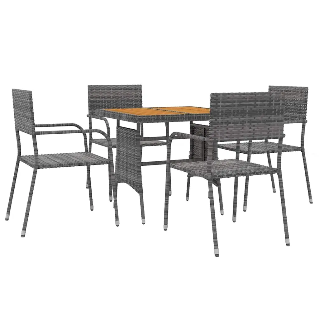 5-Piece Grey Outdoor Dining Set