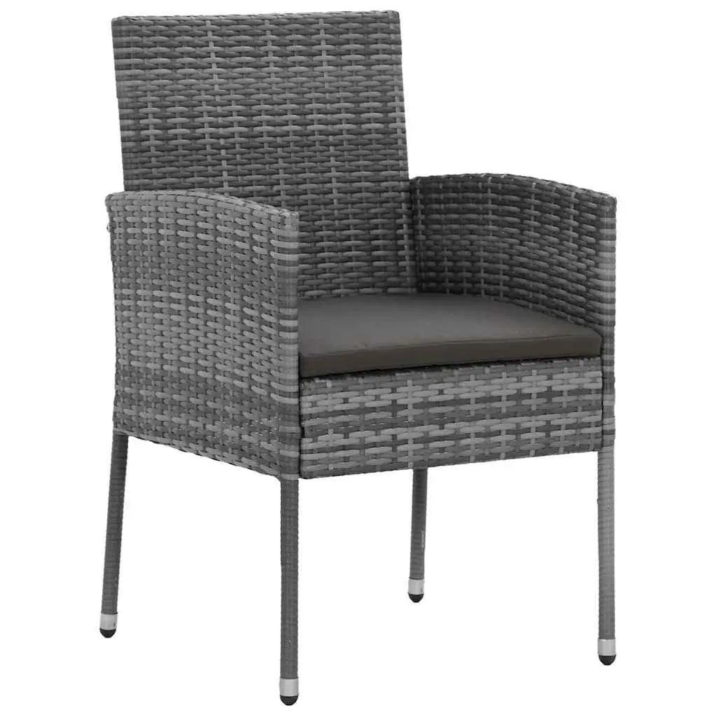 5 Piece Outdoor Dining Set Patio Garden Furniture Grey Rattan Chairs Table