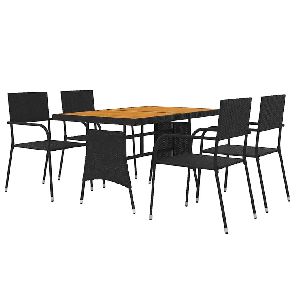 Outdoor Dining Set 5 Piece Patio Garden Furniture Black