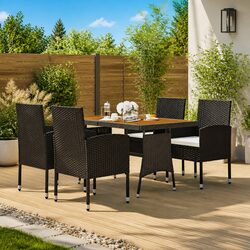 Specifications of 5 Piece Black Rattan Outdoor Dining Set