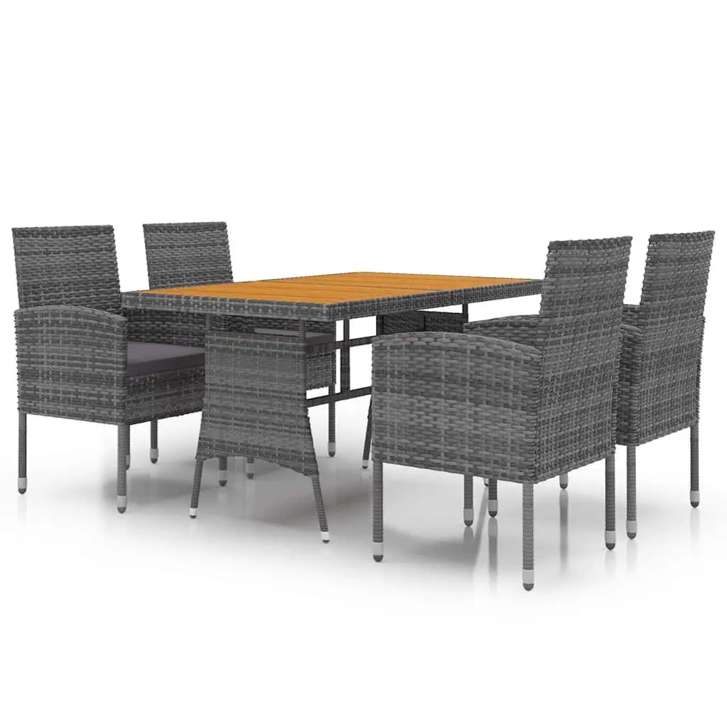 Outdoor Dining Set Patio Garden 5 Piece Grey