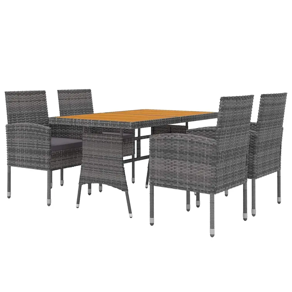 Outdoor Dining Set Patio Garden 5 Piece Grey