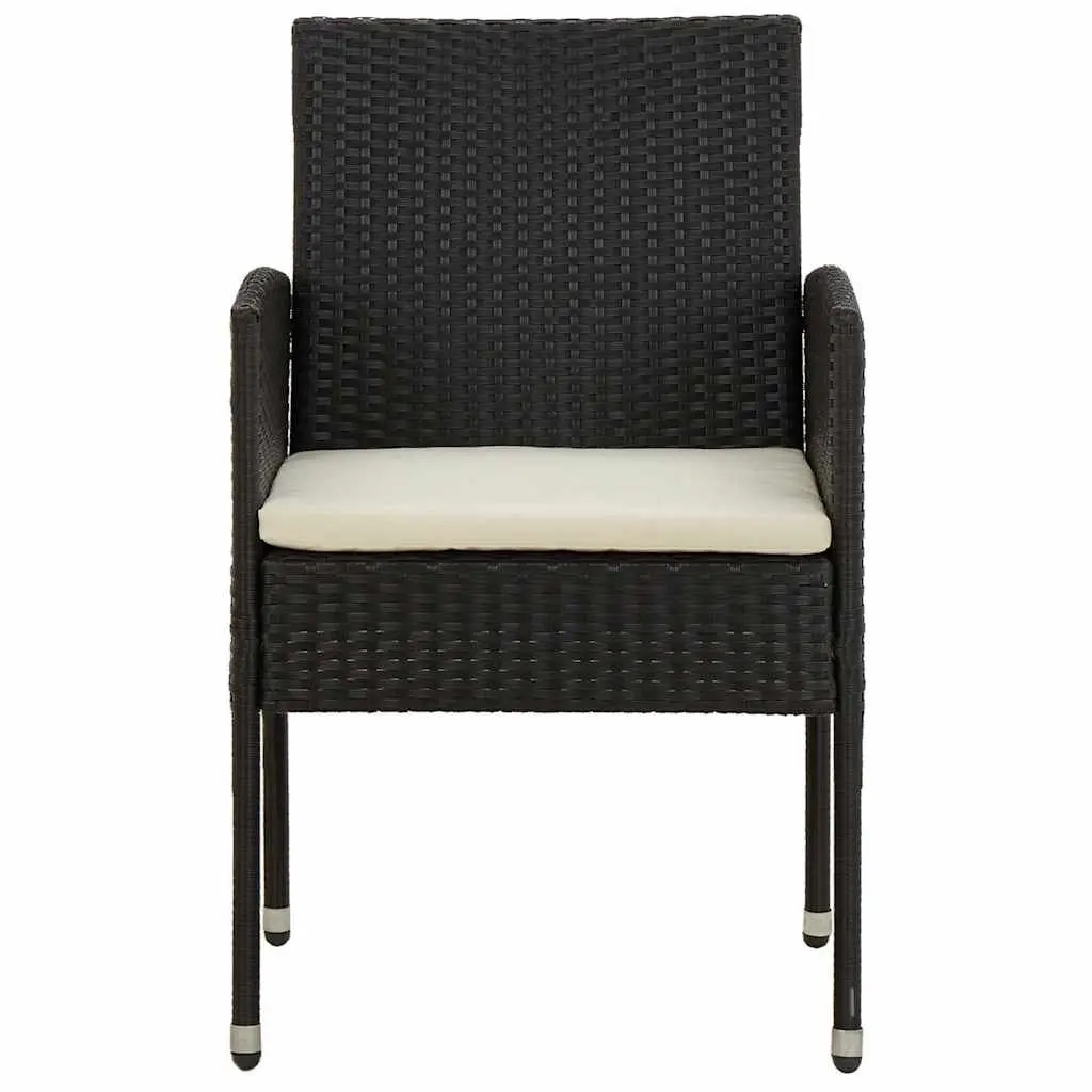 7 Piece Outdoor Dining Set Patio Garden Furniture Black PE Rattan Table and Chairs