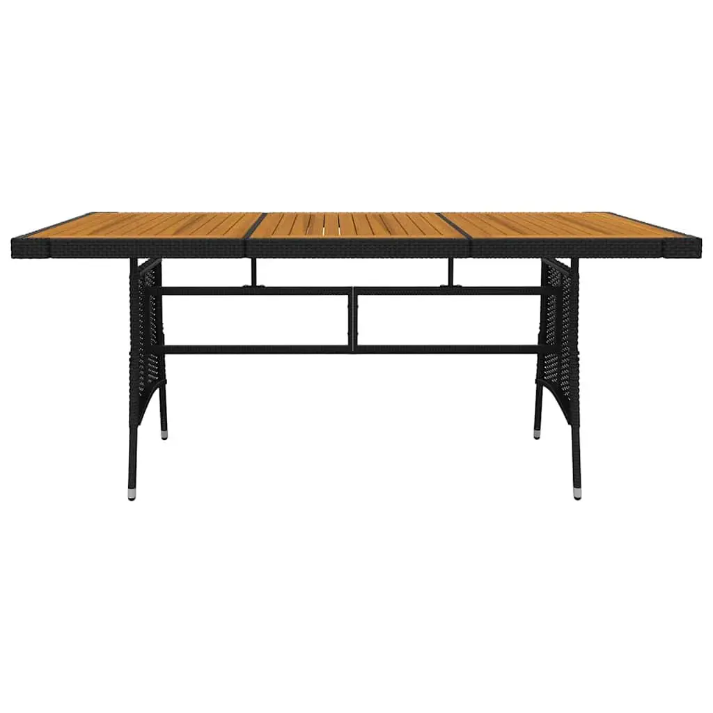 7 Piece Outdoor Dining Set Patio Garden Furniture Black PE Rattan Table and Chairs