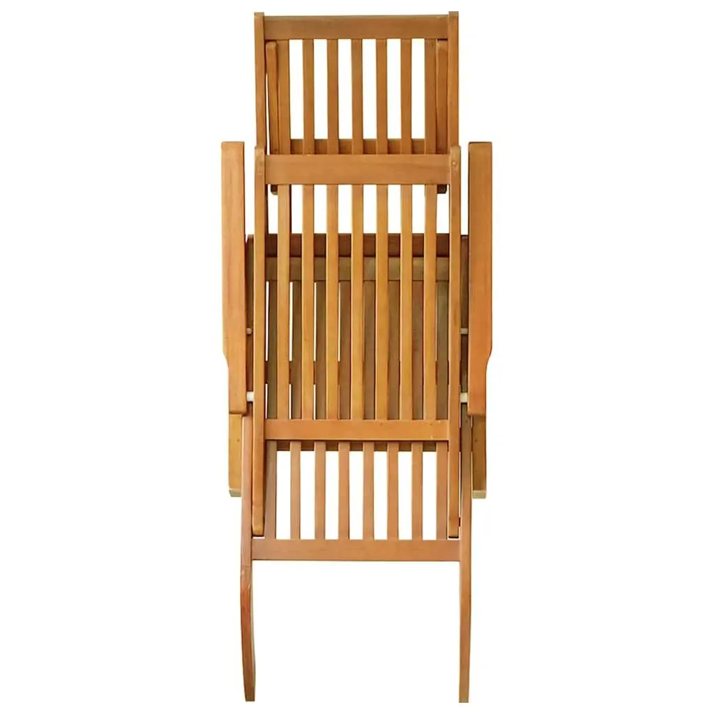 Deck Chair for Garden Patio Brown with Footrest and Table