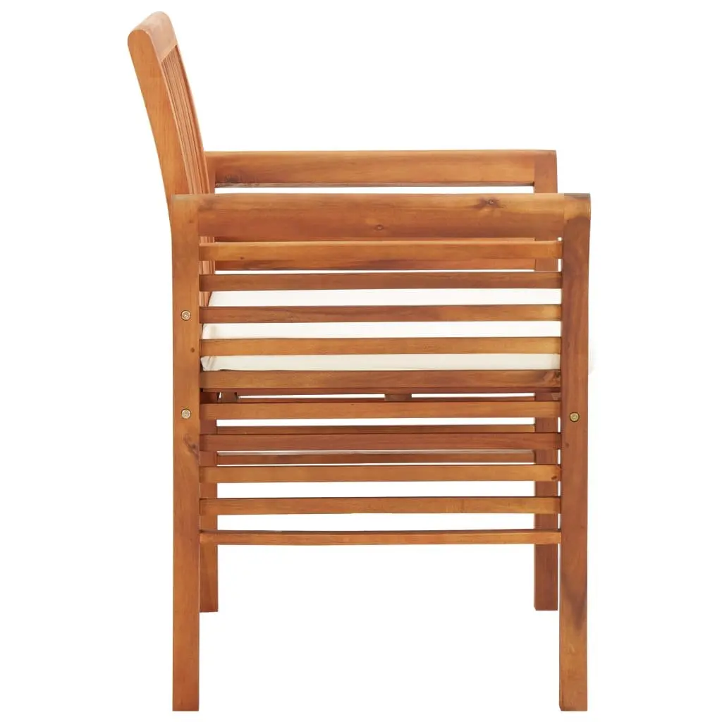 8-Piece Wooden Outdoor Dining Chairs Set with Cushions