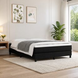 Queen Size Box Spring Bed Frame with Plywood Slats