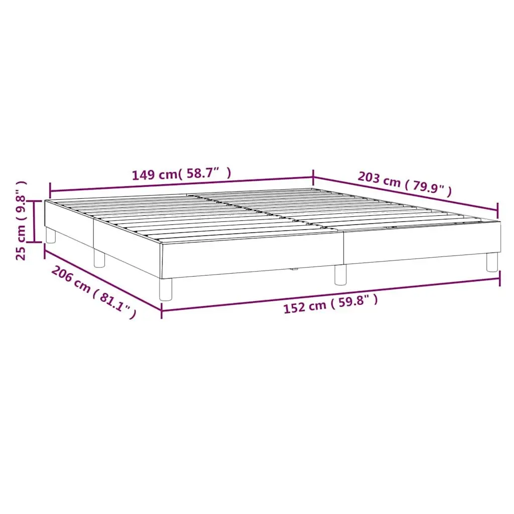 Queen Size Box Spring Bed Frame with Plywood Slats