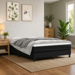 Specifications of Black Faux Leather Queen Box Spring Bed Frame