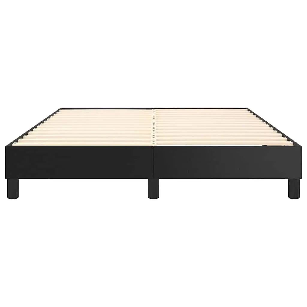 Black Faux Leather Queen Box Spring Bed Frame