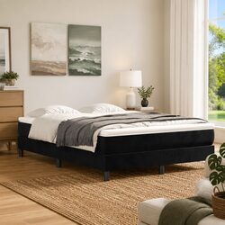 Specifications of Black Velvet Queen Box Spring Bed Frame