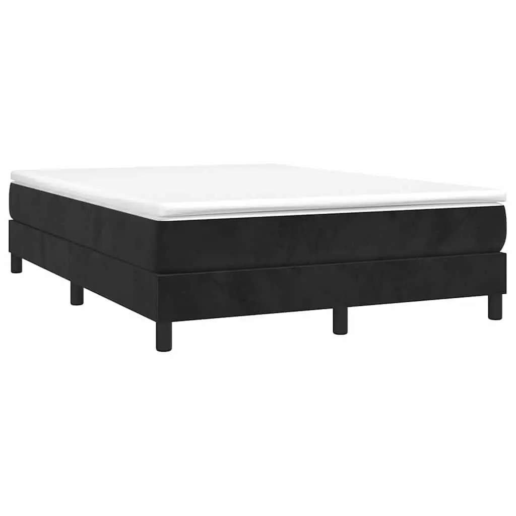 Black Velvet Queen Box Spring Bed Frame