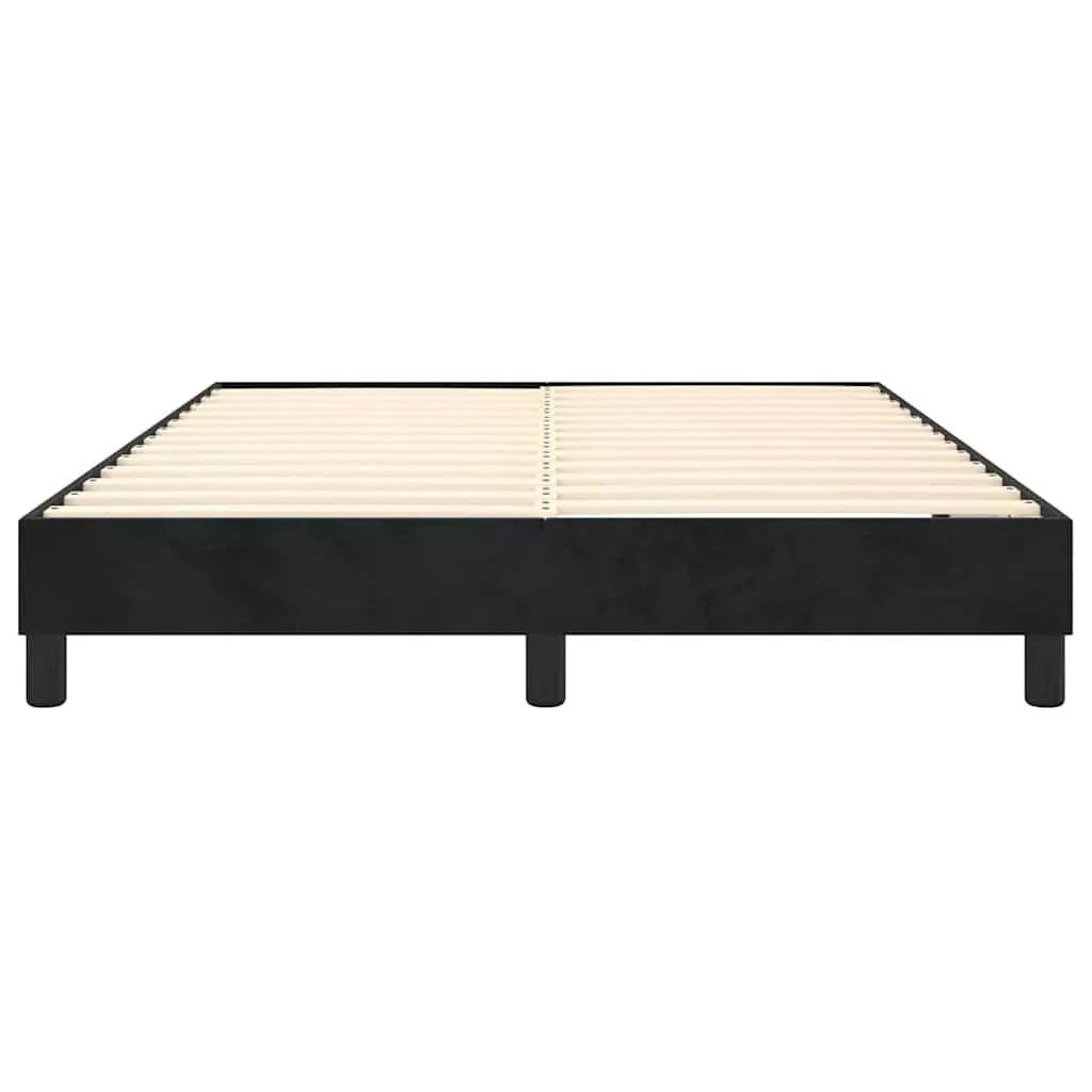 Black Velvet Queen Box Spring Bed Frame