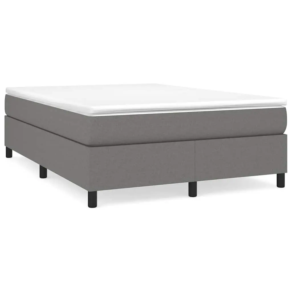 Box Spring Bed Frame Dark Grey Fabric Bedroom Size