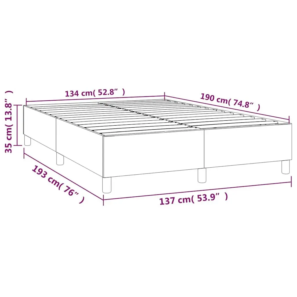 Box Spring Bed Frame Dark Grey Fabric Bedroom Size