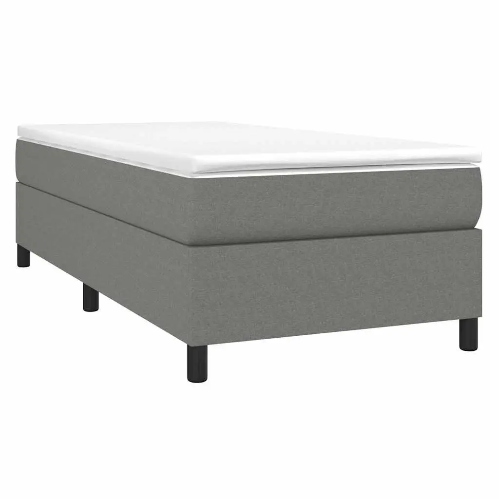 King Single Grey Box Spring Bed Frame
