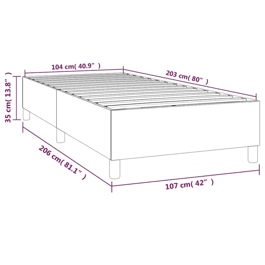 King Single Grey Box Spring Bed Frame