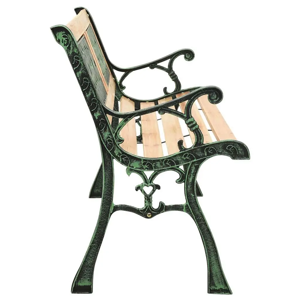 Garden Bench Outdoor Seating 122cm Solid Wood Cast Iron Legs