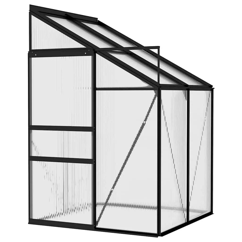 Greenhouse for Garden 1.64m² Anthracite Aluminium Frame PC Board