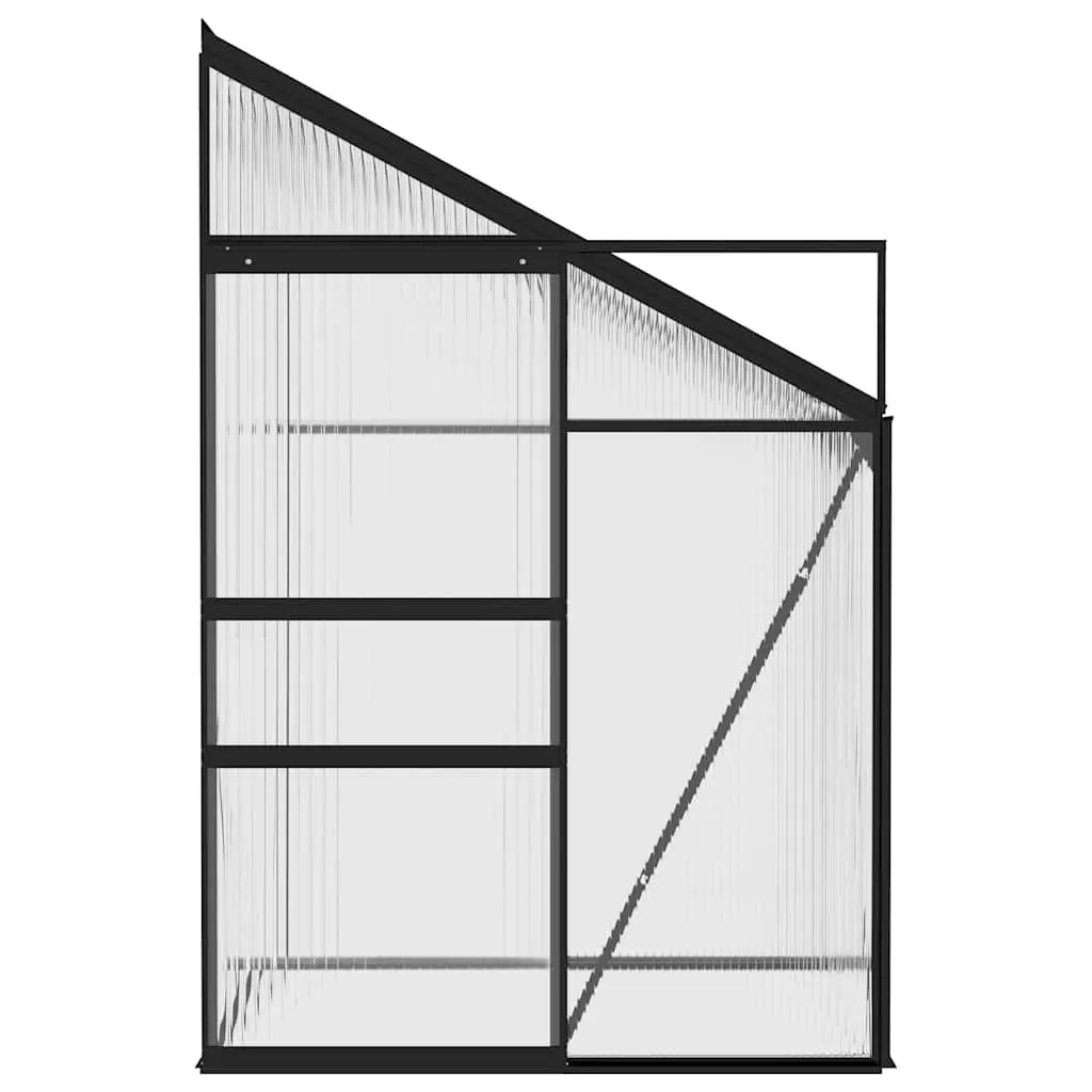 Greenhouse for Garden 1.64m² Anthracite Aluminium Frame PC Board