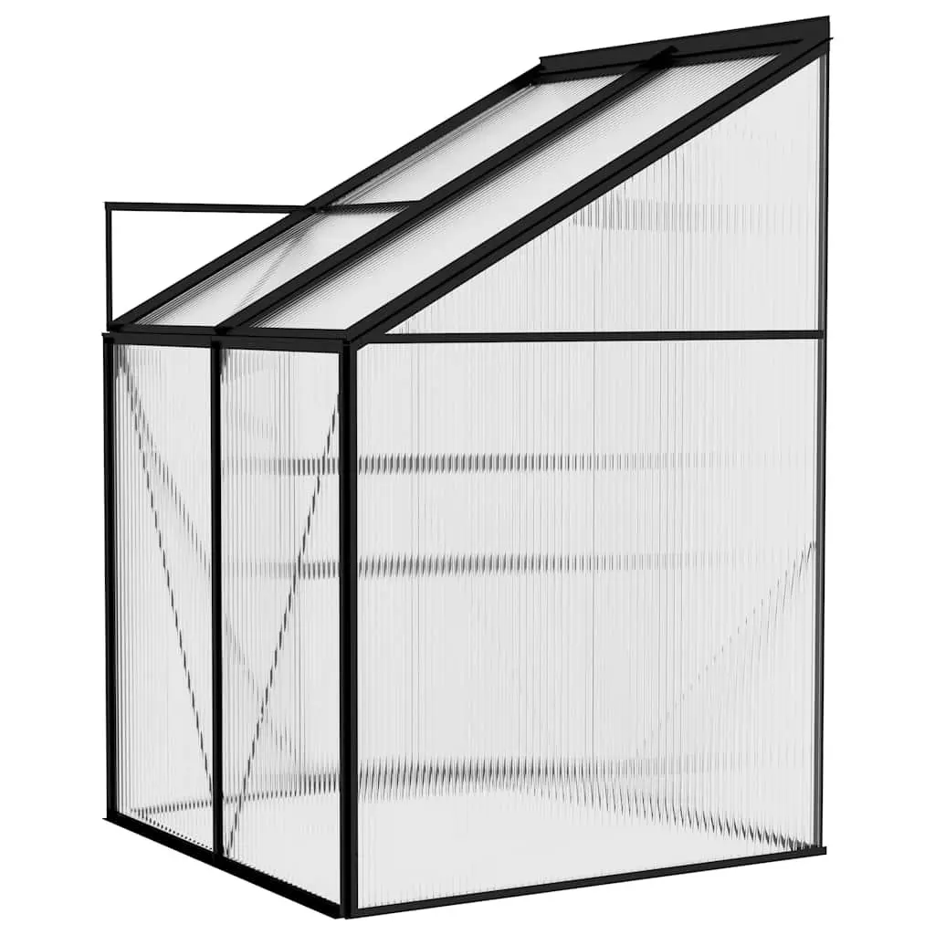 Greenhouse for Garden 1.64m² Anthracite Aluminium Frame PC Board