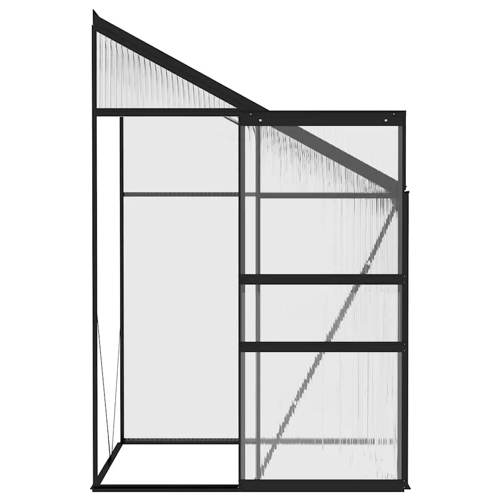 Greenhouse for Garden 1.64m² Anthracite Aluminium Frame PC Board