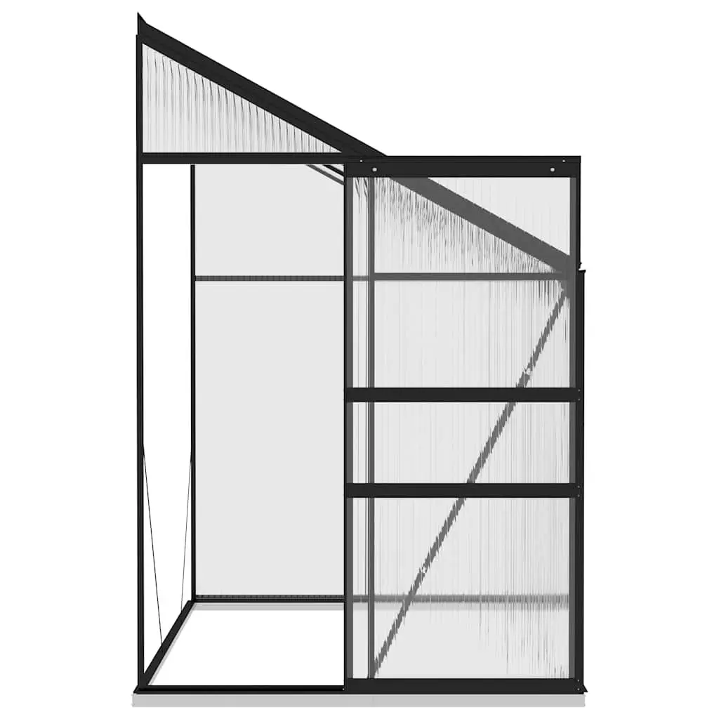 Greenhouse Anthracite Aluminium Frame PC Board Garden Plant Growing 3.97m³