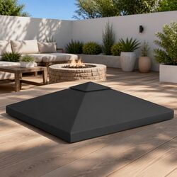 2-Tier Gazebo Top Cover 3x3 m Outdoor Canopy Replacement Waterproof Sun Shade