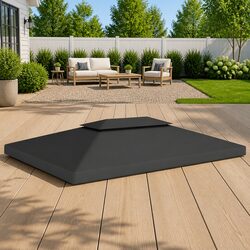 2-Tier Gazebo Top Cover Replacement Canopy 4x3m Outdoor Sun Shade Waterproof