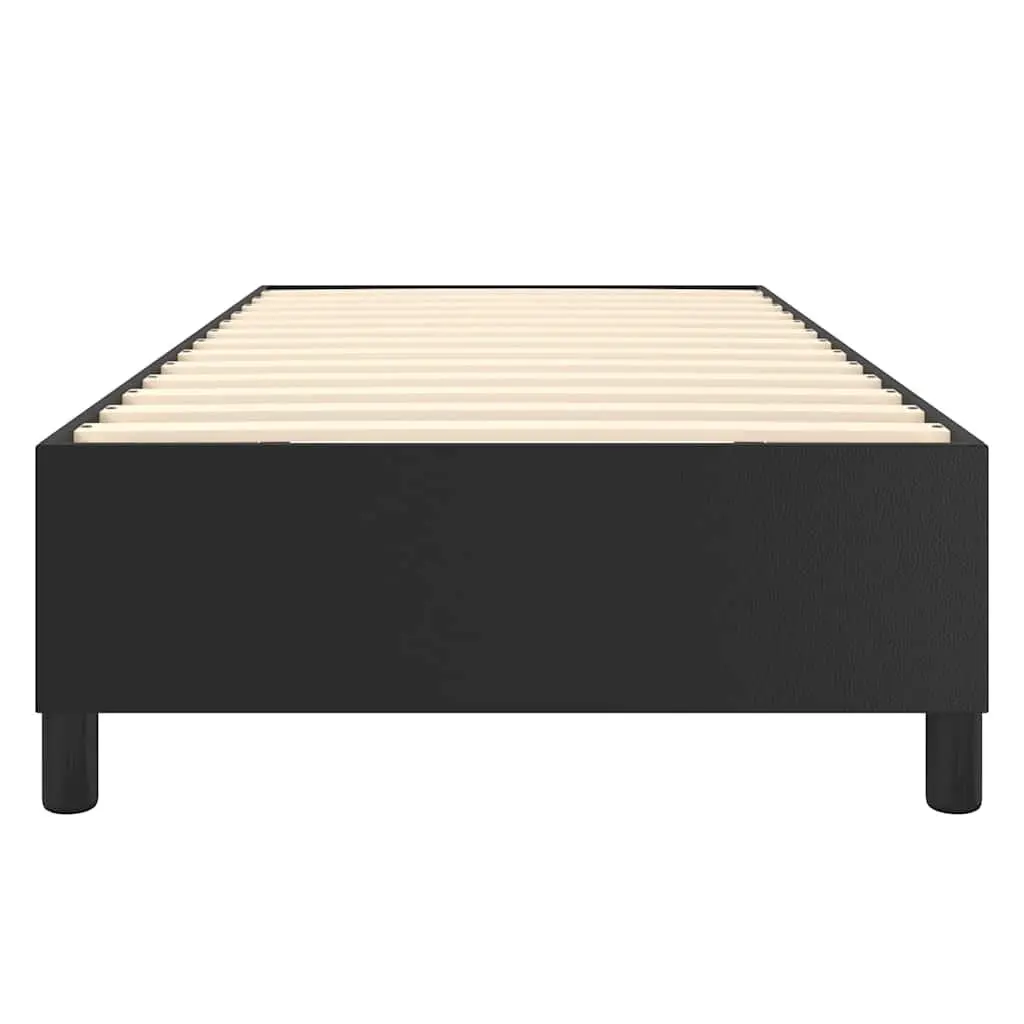 Box Spring Bed Frame King Single Black Faux Leather Bedroom