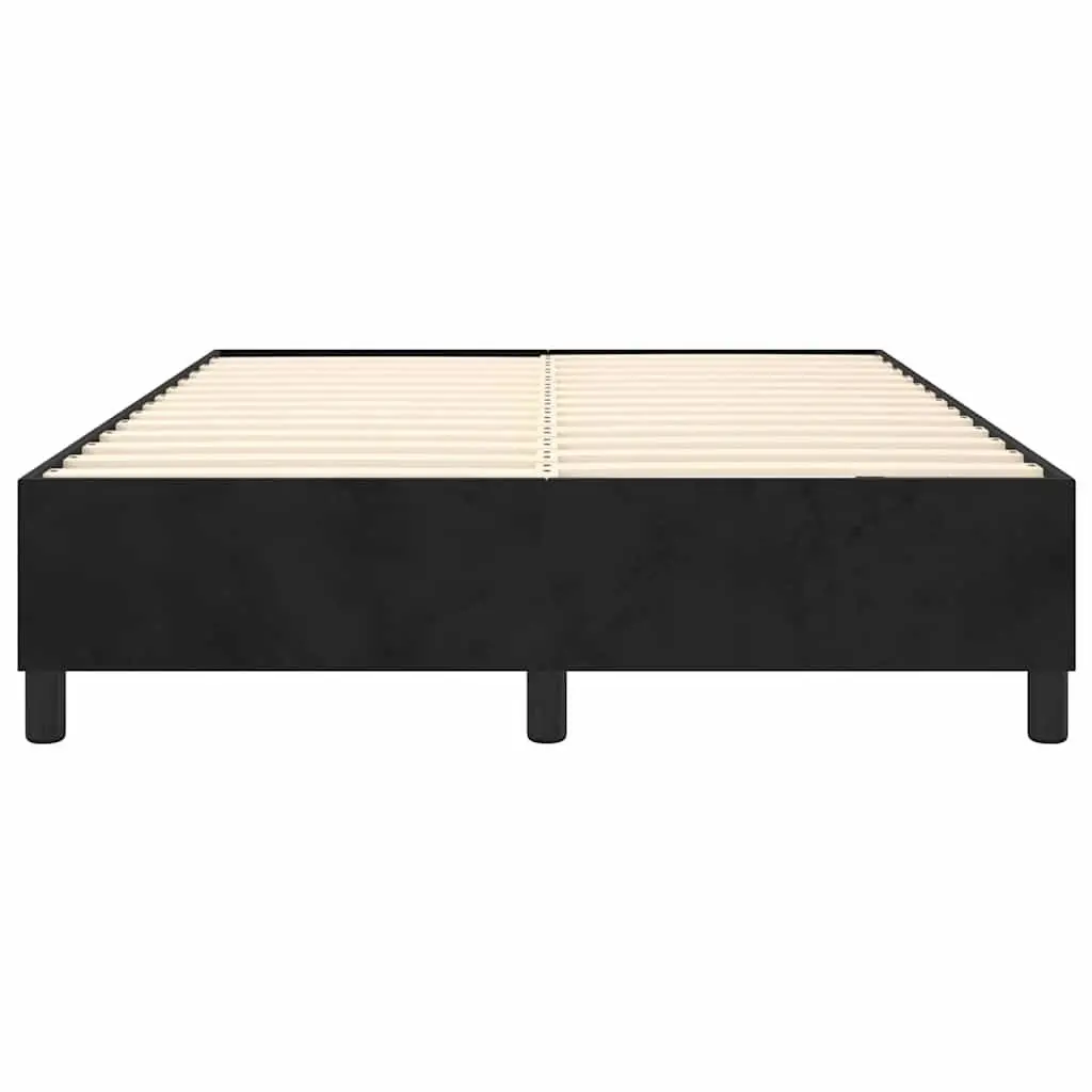 Black Velvet Queen Box Spring Bed Frame