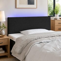 100cm Black Fabric LED Headboard with Adjustable Height