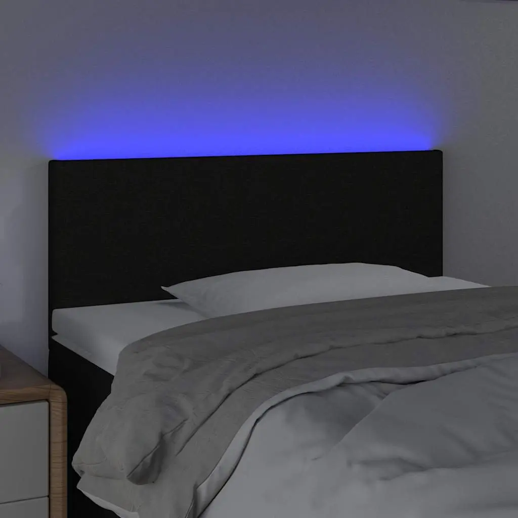 LED Headboard Bedroom 100cm Black Fabric Adjustable Height
