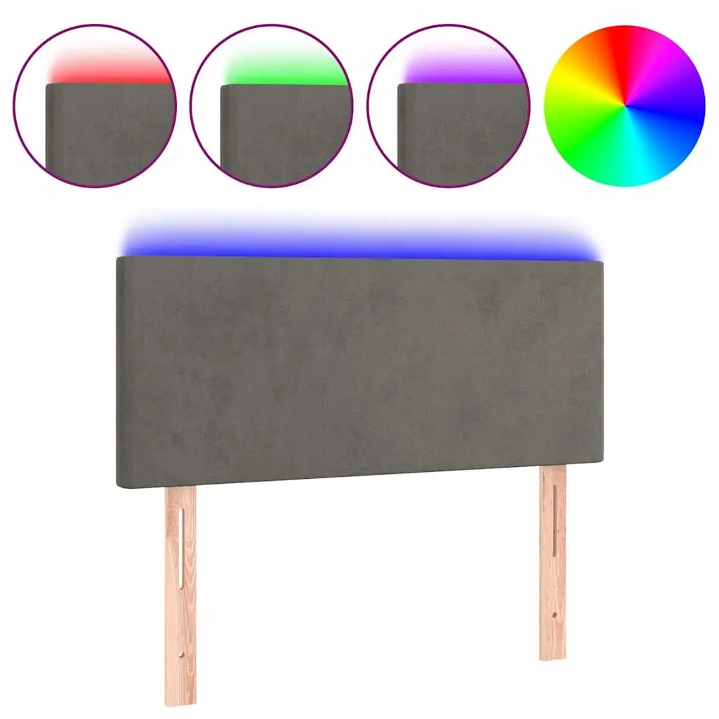 LED Headboard 100 cm Grey Velvet
