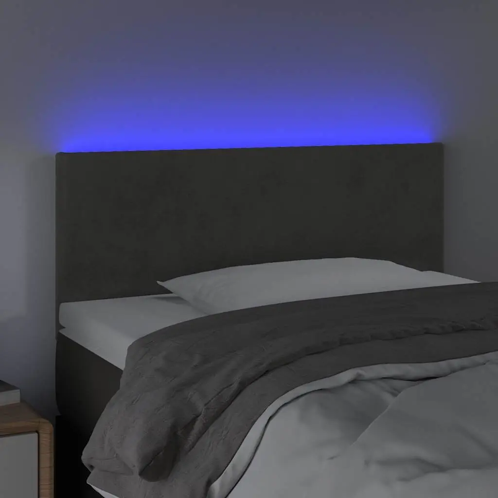 LED Headboard 100 cm Grey Velvet