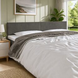 LED Headboard in Dark Grey - 160 cm Velvet Design