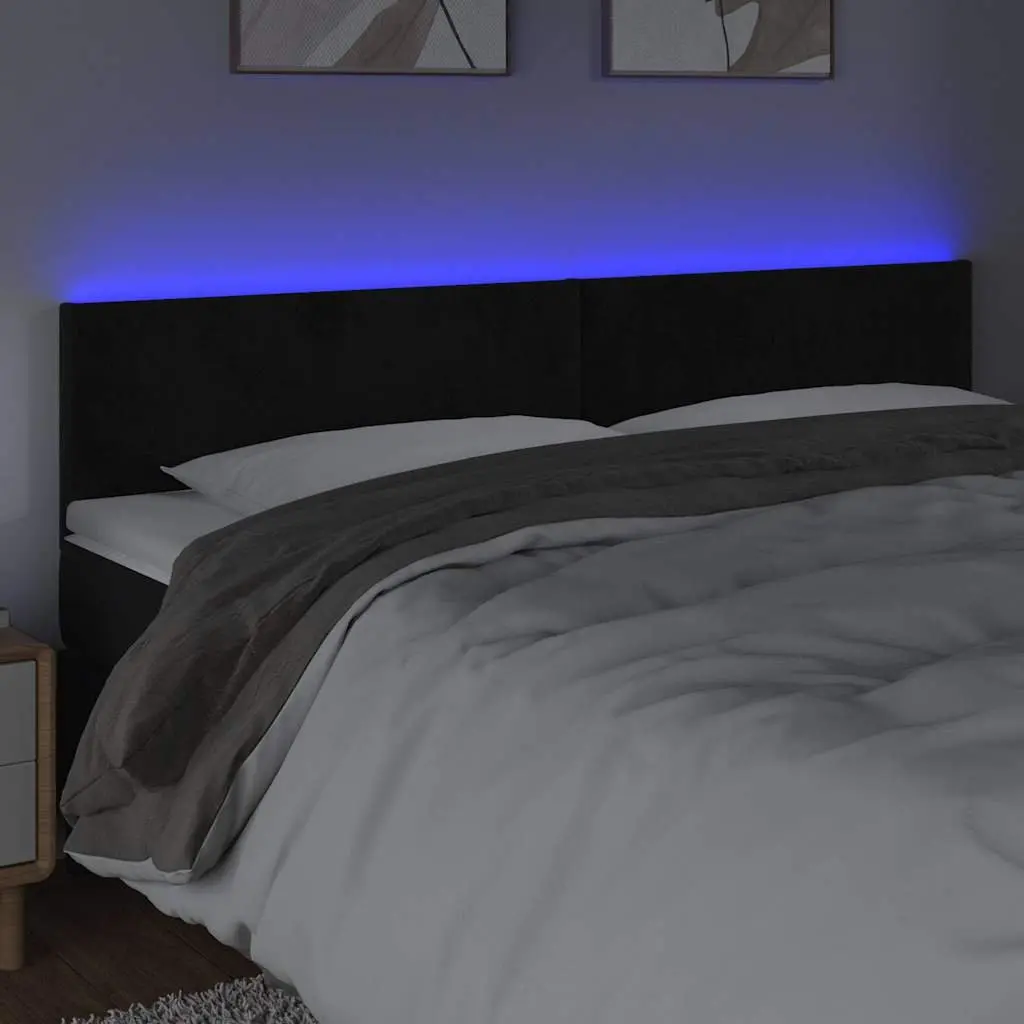 LED Headboard Bedroom 200 cm Velvet Adjustable Height