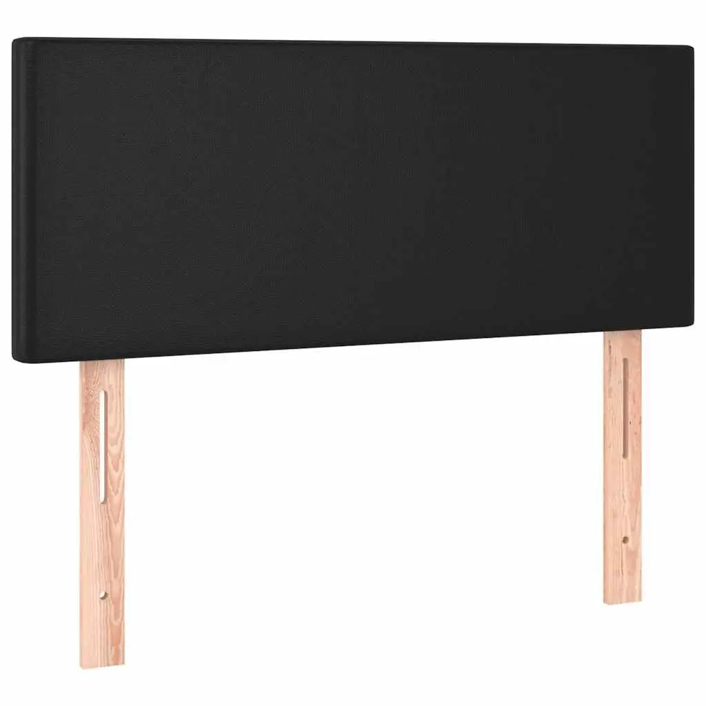 LED Headboard 100cm Black Faux Leather Bed Modern Bedroom Adjustable Height