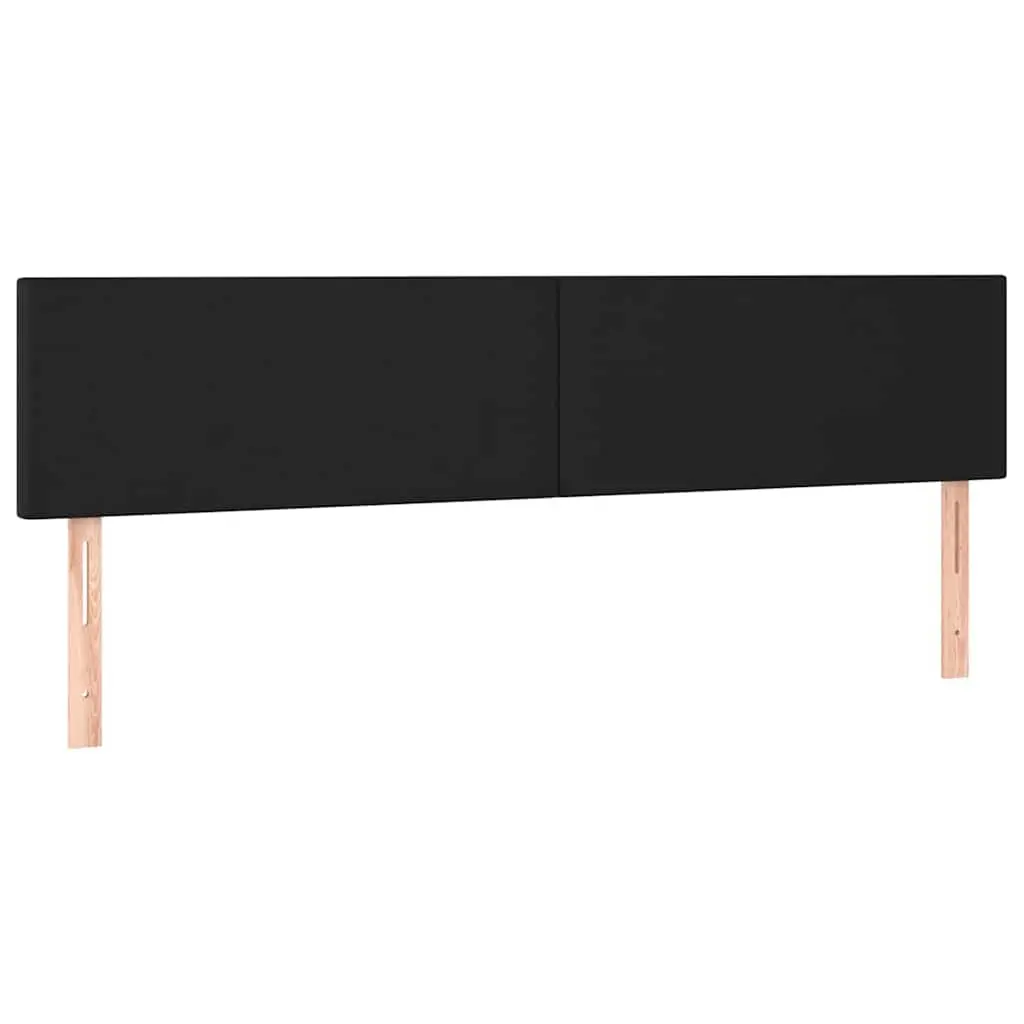 LED Headboard for Bedroom 200cm Black Faux Leather Modern Furniture