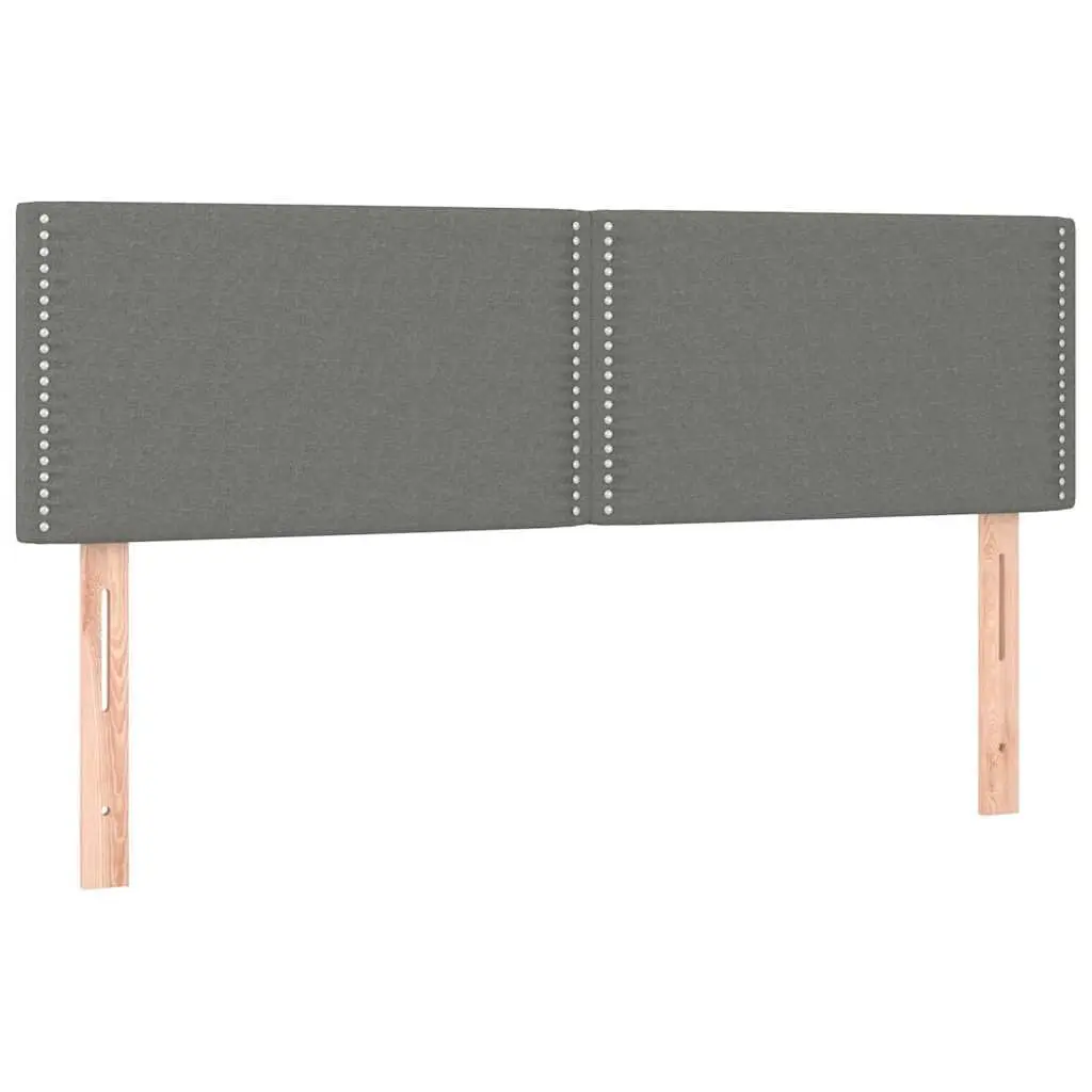 LED Headboard 144 cm Dark Grey Fabric Bed Head with Adjustable Height Colourful