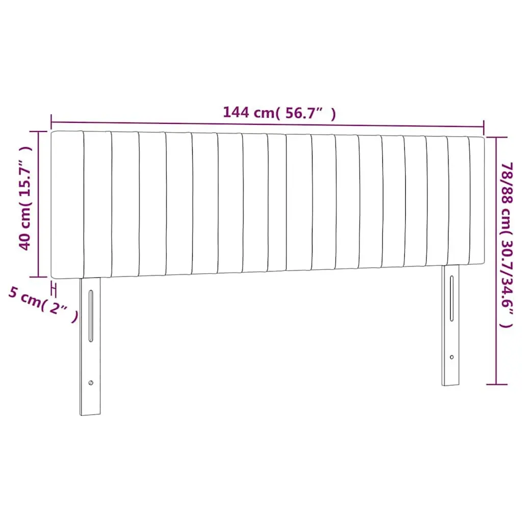 LED Headboard Bedroom 144cm Dark Grey Fabric Modern Backrest Support