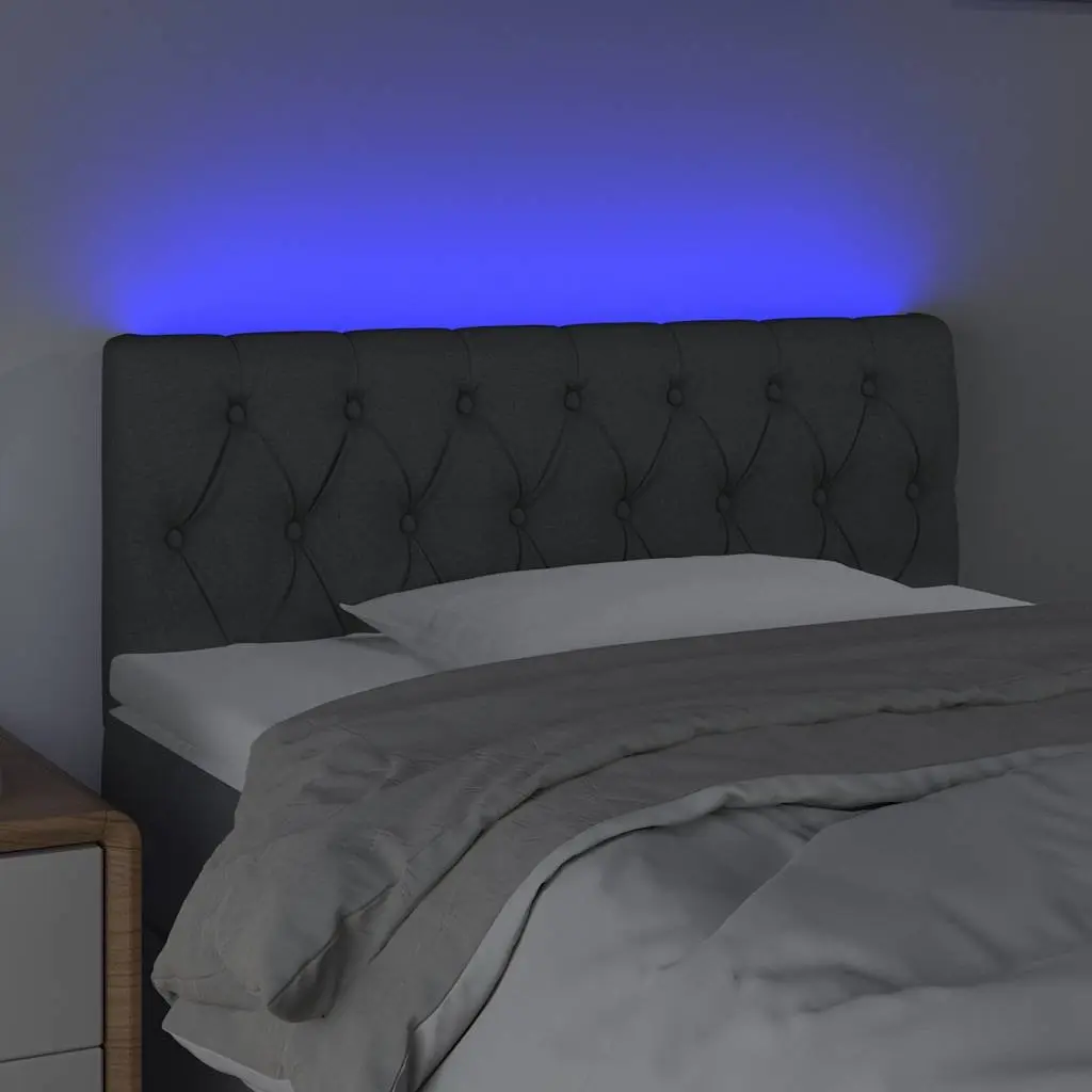 LED Headboard 100cm Dark Grey Fabric